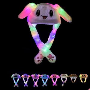 Party Favor Led Pluche Konijnenoren Cap Cartoon Kat Airbag Hoeden Borduren Bunny Oor Bewegende Licht Hoed Voor Kinderen Adt xmas Party Q Dh3L7