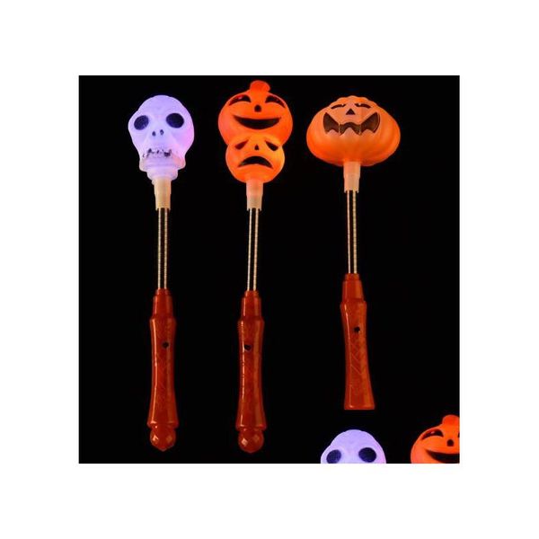 Party Favor Led Pumpkin Shake Stick Halloween Flash Decor Light Up Fantôme Sorcière Baguettes Magiques Glow Sticks Prix Déguisements Accessoires Drop Dh5L2