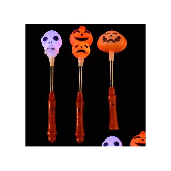 Party Favor Led Pumpkin Shake Stick Halloween Flash Decor Light Up Ghost Witch Varitas mágicas Glow Sticks Party Favor Prize Fancy Dress Dh9Bn