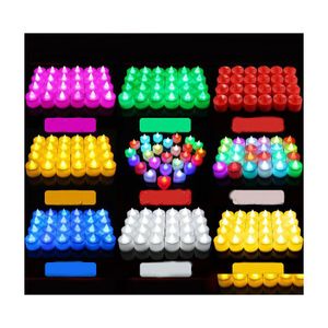 Party Gunst Led Tea Lights Candles 7 Color Changing Flameless Tealight Candle Long Dasting Battery bediende nep -decoratie voor Wedd OTLTQ