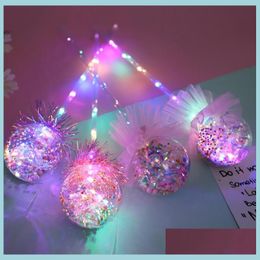 Party Favor Lightup Magic Ball Baguette Glow Stick Sorcière Assistant LED Baguettes Rave Jouet Pour Anniversaires Princesse Costume Halloween Décor Angle Dhbnu