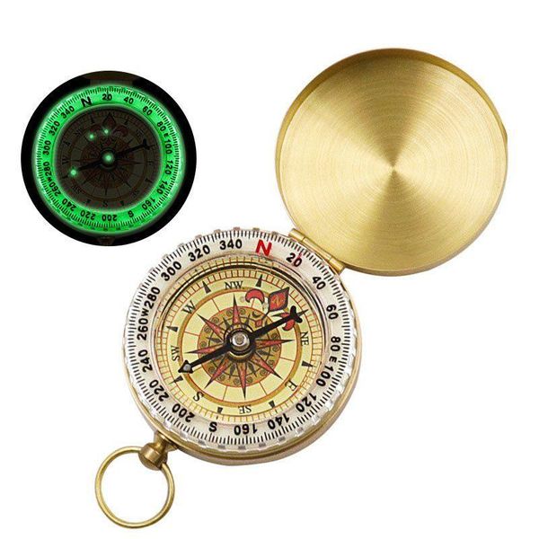 Party Favor Lumineux Brass Pocket Compass Sports Cam Randonnée Portable Fluorescence Navigation Outils Drop Delivery Home Garden Festive Dhdgt