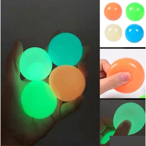 Party Favor Lumineux Sticky Ball Party Favor Fluorescent Plafond Cible Parent-Enfant Cadeau Interactif Décompression Jouet En Gros Drop Dhufi