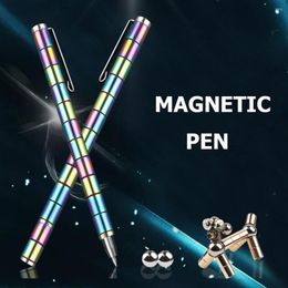 Feestgunst Magnetische Pen Metaal Fun Magneet Inkt Creatief Kantoorbenodigdheden Polar Condensator Schrijven Levert Cadeau