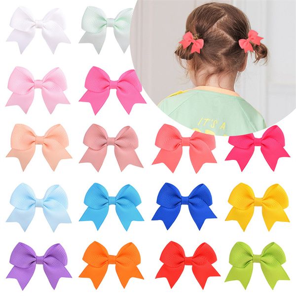 Party Favor Mini pince à cheveux pour enfants Pinces à cheveux Bowknot faites à la main pour fille de couleur unie Clips de bord de boutique Accessoires pour cheveux pour enfants