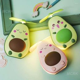 Favor de fiesta Mini LED Espejos de maquillaje Ventilador multifuncional 2 en 1 Integrado Lindo Aguacate En forma Práctico Portátil Colorido USB Ventiladores de carga