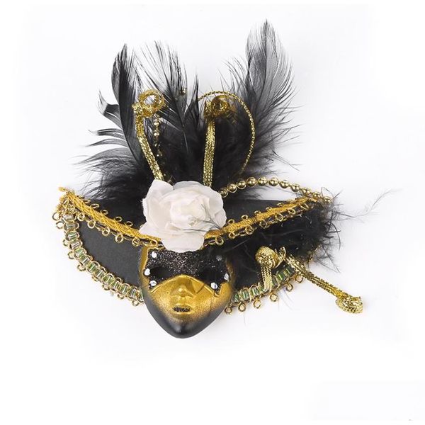 Favor de fiesta Mini Máscaras Imanes Pegatina Recuerdo Boda Cumpleaños Pluma veneciana Flor Nevera Magnética Con Sombrero Carnaval Mardi Gra Dh1Jg