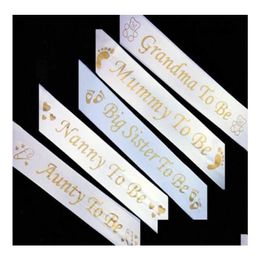 Party Favor Mommy-To-Be Sjerp Elegante Satijnen Lint Met Gouden Voetafdruk - Perfecte Babyshower Voor Nanny Oma Tante En Big Drop Del Dhqcz