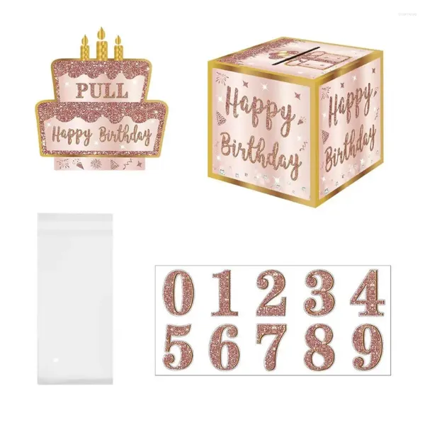 Favor de la fiesta Box de papel Fun Fun Birthday Cash Idea Rose Golden Surprise Kit con pegatinas de bricolaje para mujeres cualquier