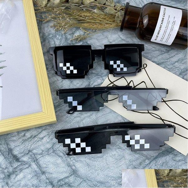 Favor de fiesta Mosaico Gafas de sol Fiesta Gafas divertidas Mi mundo Pixel Venta al por mayor Entrega de gotas Inicio Jardín Suministros para fiestas festivas Parte del evento DHCEY