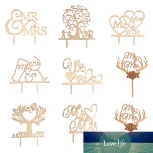 Party Gunst Mr Mrs Cake Topper DIY Wedding Cake Topper Laser Cut Wood Letters Bruidstaart Decoraties Gunsten benodigdheden verlovingsgeschenken