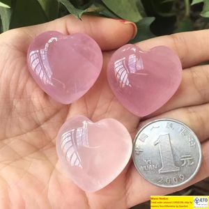 Party Favor Natural CrystalStone Rose Quartz En Forme De Coeur Cristal Rose Sculpté Palm Love Healing Gemstone Lover Giff Stone Creative Gift