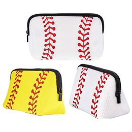 PARTINE faveur en néoprène Baseball Cosmetic Sac Impression de voyage portable Storage créatif Creative Birthday Gift Drop Livrot Home Garden Festive Dheud