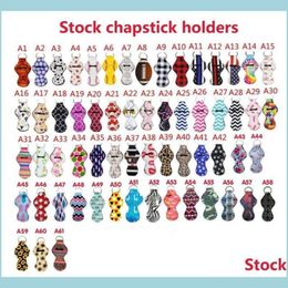 Party Favor Porte-clés en néoprène Sports Imprimé Chapstick Holder Leopard Wrap Lipstick Holders Lip Er Party Favor Gift 61 Designs Drop D Dh58Q