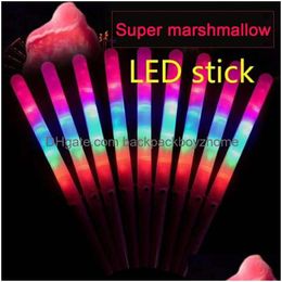 Party Favor Nieuwe 28X1.75Cm Colorf Party Led Light Stick Flash Glow Suikerspin Knipperende kegel voor vocale concerten Nachtfeesten Drop Del Dhrli