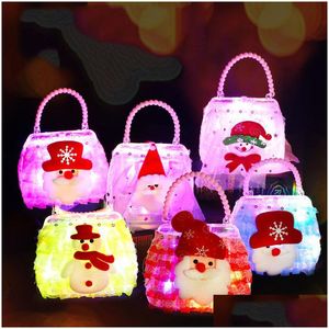 Feest gunst nieuwe kerstcadeau kindergift Luminous Bag cosmetische handtas prinses mode meisje speel huis speelgoed opbergzakken kerstmis druppel d dhgbd