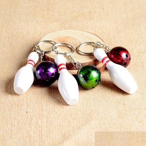 Feest voorstander van nieuwe metal bowling ball key chains mode nieuwigheid sportringen geschenken voor promotie wa2080 drop levering home tuin fest dhp6j