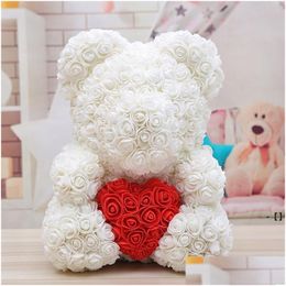 Feest gunst new40cm roze teddybeer kunstmatige bloem led strings decoratie valentijnsdag geschenken voor vrouwen thuis rrd11958 dr dhihz