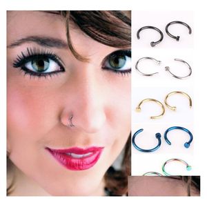 Party Favor Neus Ringen Body Piercing Mode-sieraden Roestvrij staal Hoop Ring Earring Studs Fake Non Drop Delivery Home Garden Fest Dhf3G