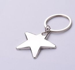 Party Favor Neuheit Zinklegierung Sternförmige Schlüsselanhänger Metallstern Schlüsselanhänger für Geschenke Kostenloser Versand