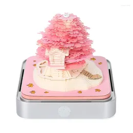 Favor de fiesta Omoshiroi Block 2024 Calendario 3D Bloc de notas Sakura Tree Memo Pad Nota linda Papel Arte Artístico Regalo de Navidad