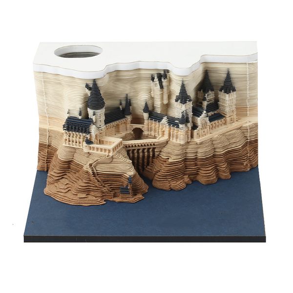 Party Favor Omoshiroi Block 3D Notebook Nouveauté Célèbre Film Building Harry Design Année Cadeau De Noël 230404