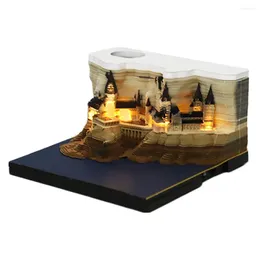 Party Favor Omoshiroi Blok 3D Notepad 2024 Kalender Howarts Castle Memo Pad Papieren Notities Sticky Kerstcadeau