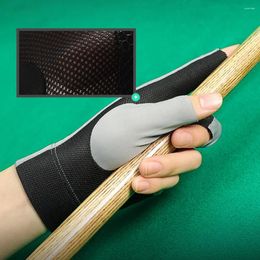 Party Gunst Open Finger Billiard Handschoenen Antiskid polyester Snooker Biljart Verstelbare sticker Smooth Soft Soft Portable Amateur Training