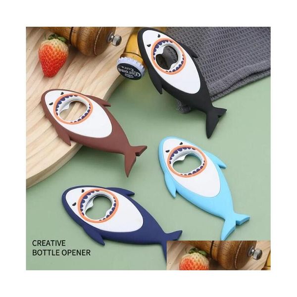 Party Favor Ouverture Bouchon de la bouteille Requin Ouvre-bière Mignon Dessin animé Animal Aimant 3D Vin Drop Livraison Maison Jardin Fournitures de fête Événement Dhhfy