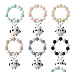 Órdenes de favor de fiesta Dibujos animados Sile Beads Pulseras Juguetes para los dedos Llavero Colores puntuales Pulseras Decoración Llavero para Shoder Bag Drop Del Dhl9V