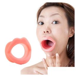 Party Favor Party Favor 3 kleuren Sile Rubber Face Slimmer Exerciser Lip Trainer Orale Mond Spierspanner Anti Aging Rimpel Masr Ca Dhfcf