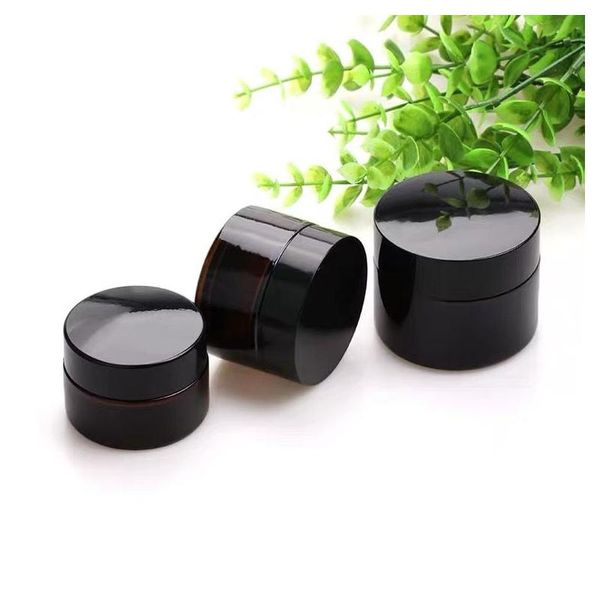 Party Favor Party Favor 5ML Verre Ambré Pots Cosmétiques Crème De Soins De La Peau Bouteille Pot 5G Vide Rechargeable C36 Drop Livraison Maison Jardin Fest Dhxsj