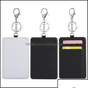 Party Favor Party Gefoort Evenementbenodigdheden Feestelijke huizentuin Sublimatie Keychain -portemonnee Holder Sundrals Pu Leather Id Ba Dhiag Drop de Dhi1q