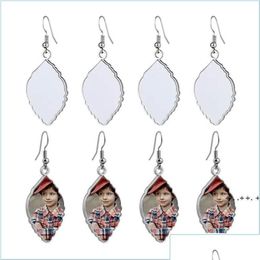 Fête favor la fête faveur des boucles d'oreilles en forme de feuille sublimation drops d'eau à eau