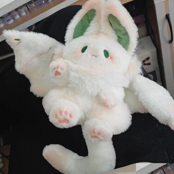 Favor de fiesta Favor de fiesta Espíritu mágico Conejo Peluche Juguete Murciélago blanco Lindo Animal Creativo Divertido Peluche Almohada Rellena Suave Conejito Niño Gir Dhdwo