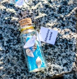 Party Favor Personnalized Beach Lover Gift Adventure Awaits Paper Ship dans une bouteille Wanderlust Ocean Message Traveler ou