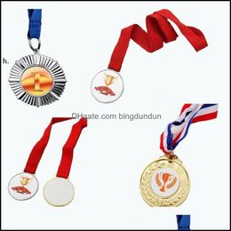 Party Gunst Personaliseerde Gilde Medals Sublimation ST Patroonontwerp Medaillemanprijzen met Lanyard RRA11195 Drop Delivery Home OTAGC