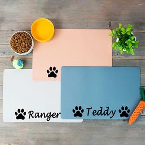 Partage Favor Mat de nourriture lavable personnalisé avec nom Pet Pet Bowl Custom Puppy Feeding Placemat Supplies