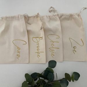 Fête favorable Sac de mariage personnalisé Guestmaid Gift Bachelorette Natural with Gold / Rosegold / Black