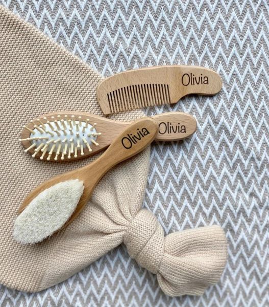 Fête favorable Personnalise Baby Hair Brush Set Coup à cheveux Coup de cheveux Coup de douche Gift KeepSake
