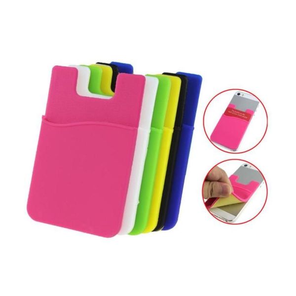 Favor de fiesta Titular de la tarjeta telefónica Sile Wallet Case Tarjetas de identificación de crédito Titulares de bolsillo Stick en adhesivo con bolsa de OPP Sn3105 Entrega de gota Ho DH8V6