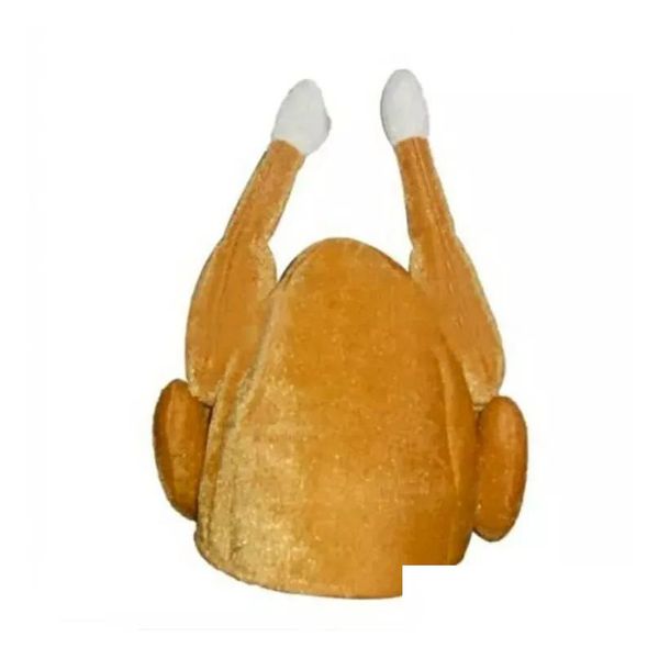 Party Favor Peluche Chapeaux de dinde rôtie Spooktacar Créations Décor Chapeau Cuit Poulet Oiseau Secret Pour Thanksgiving Costume Dress Up Drop Dhv9Z