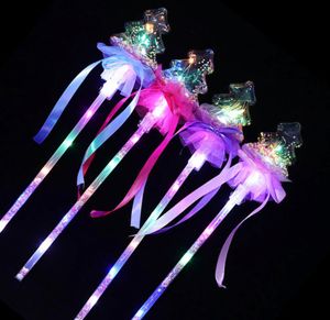 Favor de fiesta Princess Star LED Wand - Clear Christmas Tree Flashing Light Stick para fiestas Raves Dress-Up SN6268