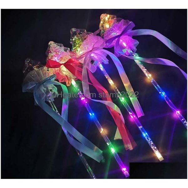 Party Favor Princess Star Led Wand - Clear Christmas Tree Flashing Light Stick para fiestas Raves Dress-Up Drop Delivery Home Garden Dhs1K