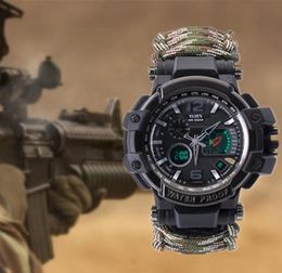 Parti favorable Product Explosion Watch multifonctionnel Imperméable Tactical Paracord Bracelet Camping Randonnée Randonnée d'urgence 6859759