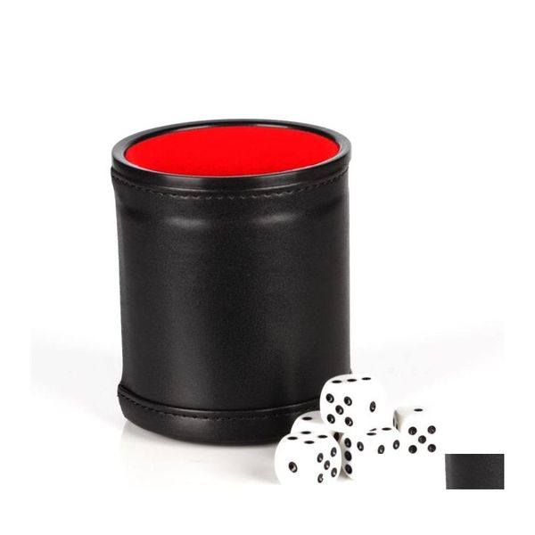 Party Favor Pu Cuir Dice Cup Set Mti Couleur Tamis Tasses Flanelle Bar Jeu Jouet Résistant À L'abrasion 8 5Oj Uu Drop Delivery Home Gar Ot7Uc