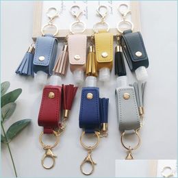 Party Gunst PU Leather Sanitizer Holder Tassel Keychain Bag 30ml Proteerbare Hand Soap Flessen Keyring ers Storage Geschenkdruppel Levering Ho Dhadr