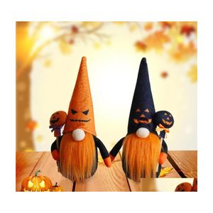 Party Favor Pumpkin Lollipop Gezichtsloze pluche Doll Men Women Festival Party Gnomes Elf Toys ornamenten Gift Halloween Decoratieve toegang Dhogw