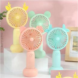 Party Favor Oplaadbare Mini Fan Hand Held Party Favor 1200Mah USB Kantoor Buiten Huishouden Desktop Zak Draagbaar Reizen Elektrisch Dhpex