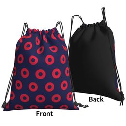 Party Favor Cercles de beignets rouges sur sac bleu Dstring pour hommes femmes chaîne imperméable en nylon Gym Sport Voyage Sackpack Cinch Drop Deliv OTV49